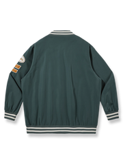 アルファベットパッチ刺繍入りベースボールジャケット