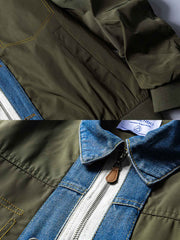 製品画像:
フライトジャケットとデニムの要素を融合したパッチワークデザイン。クラシックなフライトジャケットのカッティングに、デニム素材のラペルと前立てを組み合わせ、個性的で鮮明なレイヤード感を演出。耐久性のある素材で仕立てられ、秋冬シーズンに適した防風性を持つ多用途ジャケット。
詳細画像:
デニムとフライトジャケットを融合させたユニークなパッチワークデザイン。伸縮性のある袖口と裾で快適な着心地を提供し、機能的なポケットが実用性を兼ね備える。耐久性のある表地で、風を防ぎつつ、秋冬の季節に最適。