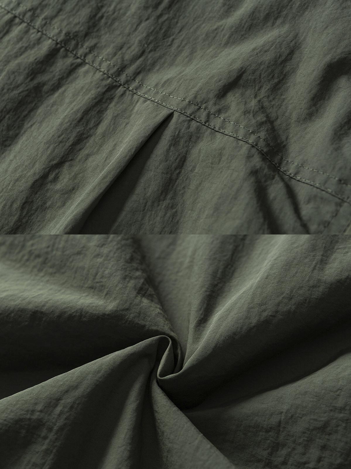 製品画像
「シワ感 開襟 ワーク 中綿ジャケットの全体像。クラシックな開襟デザインとシワ感素材が特徴の防風・保温性に優れたレトロワークスタイルジャケット」
詳細画像
「シワ感 開襟 ワーク 中綿ジャケットの胸ポケットと開襟デザインのディテール。耐久性と実用性を兼ね備えた素材感のクローズアップ」