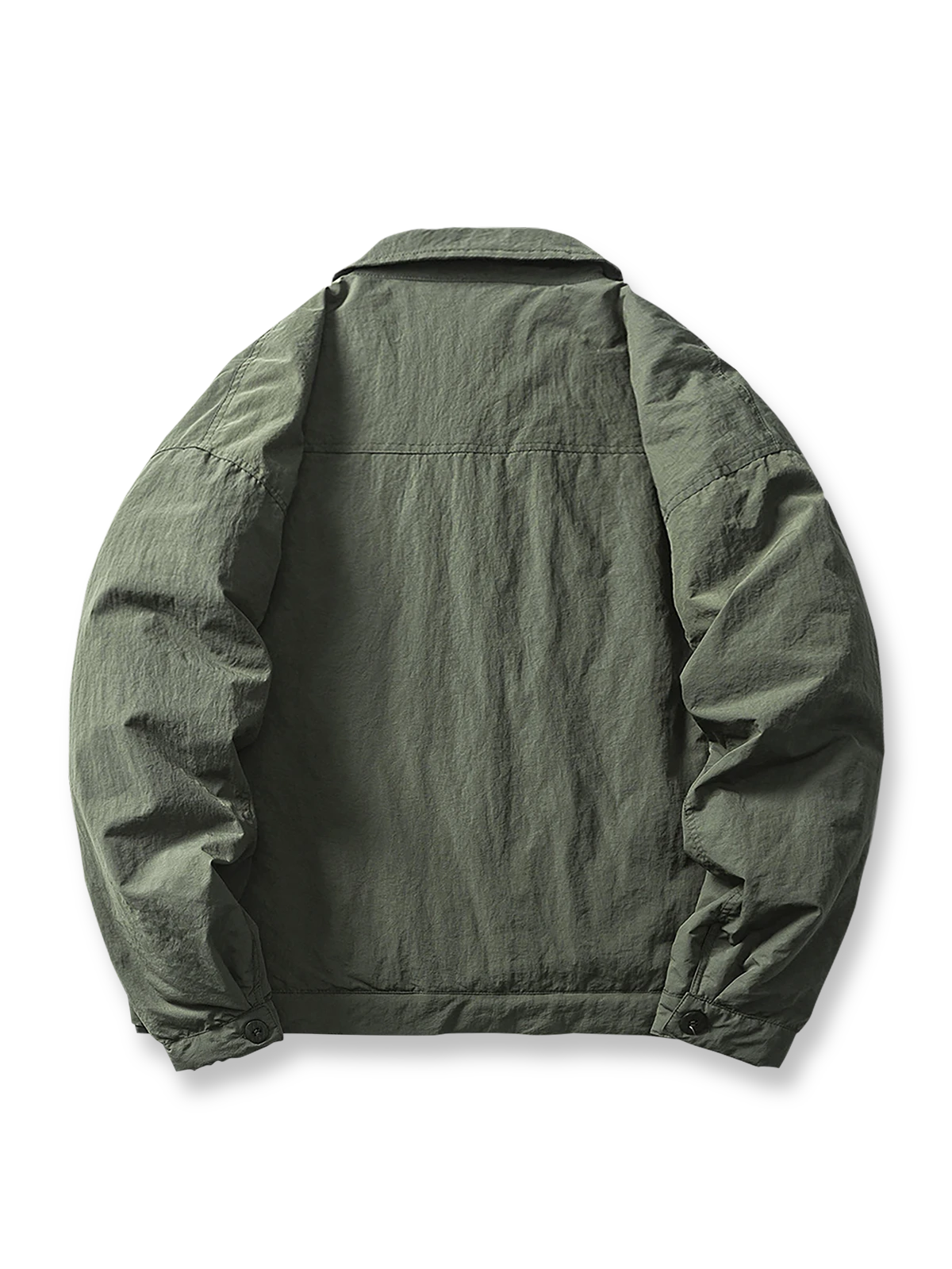 製品画像
「シワ感 開襟 ワーク 中綿ジャケットの全体像。クラシックな開襟デザインとシワ感素材が特徴の防風・保温性に優れたレトロワークスタイルジャケット」
詳細画像
「シワ感 開襟 ワーク 中綿ジャケットの胸ポケットと開襟デザインのディテール。耐久性と実用性を兼ね備えた素材感のクローズアップ」