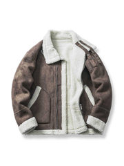 非対称襟 2WAY レザーファージャケット