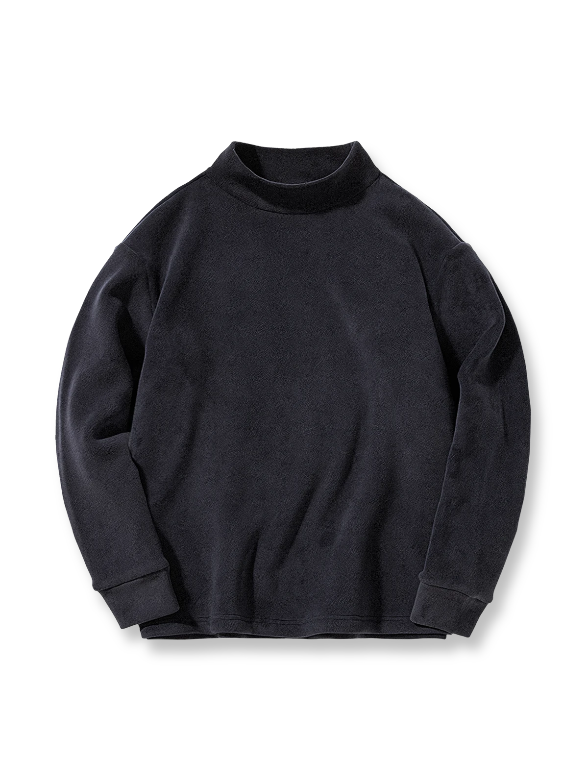 製品画像:
フリース素材を使用したモックネックスウェット。5色展開で、柔らかな手触りと優れた保温性が特徴。厚手でありながら、着心地は快適で、レイヤードスタイルにも最適なデザイン。
詳細画像:
中厚のフリース素材を採用し、伸縮性に優れたモックネックスウェット。防風性と保温性を兼ね備え、ルーズフィットのシルエットで快適な着心地。ポリエステル94.6%とスパンデックス5.4%の配合により、柔軟で動きやすい。