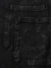 半袖Tシャツのダブルポケットとウォッシュ加工のディテール特写