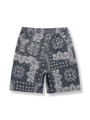 ペイズリープリント カジュアルショートパンツ