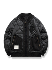 異素材コンビ キルティング 中綿フライトジャケット