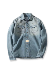 2色 ウォッシュ加工 デニムシャツ ジャケット