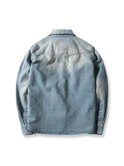 2色 ウォッシュ加工 デニムシャツ ジャケット
