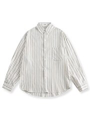 ストライプルーズフィットカジュアルシャツ