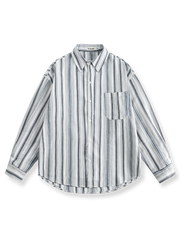 2色展開 ストライプ柄シャツ