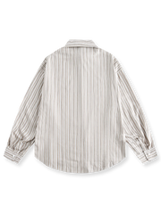 ストライプルーズフィットカジュアルシャツ