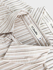 ストライプルーズフィットカジュアルシャツ