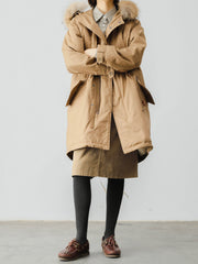 フード付き 裏起毛トレンチコート