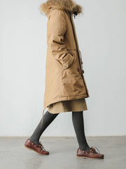 フード付き 裏起毛トレンチコート