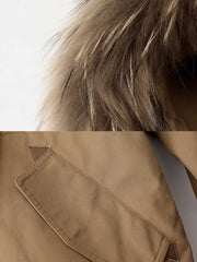 フード付き 裏起毛トレンチコート