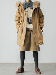 フード付き 裏起毛トレンチコート