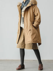 フード付き 裏起毛トレンチコート