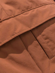 立体ポケットxフード付き ダウンジャケット