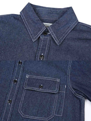 ストライプ ワークデニムシャツ