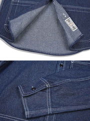 ストライプ ワークデニムシャツ