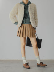 ノーカラー フリースジャケット