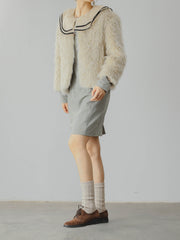 ノーカラー フリースジャケット