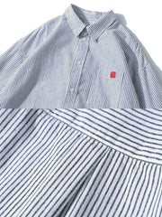 五分袖ストライプシャツ