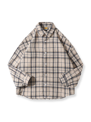 微起毛 3色展開タータンチェック柄ワークシャツ