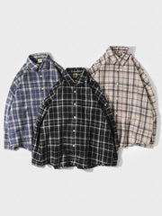 微起毛 3色展開タータンチェック柄ワークシャツ