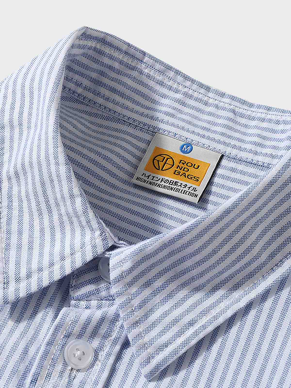 詳細画像:シンプルなストライプエンブロイダリーシャツの詳細画像