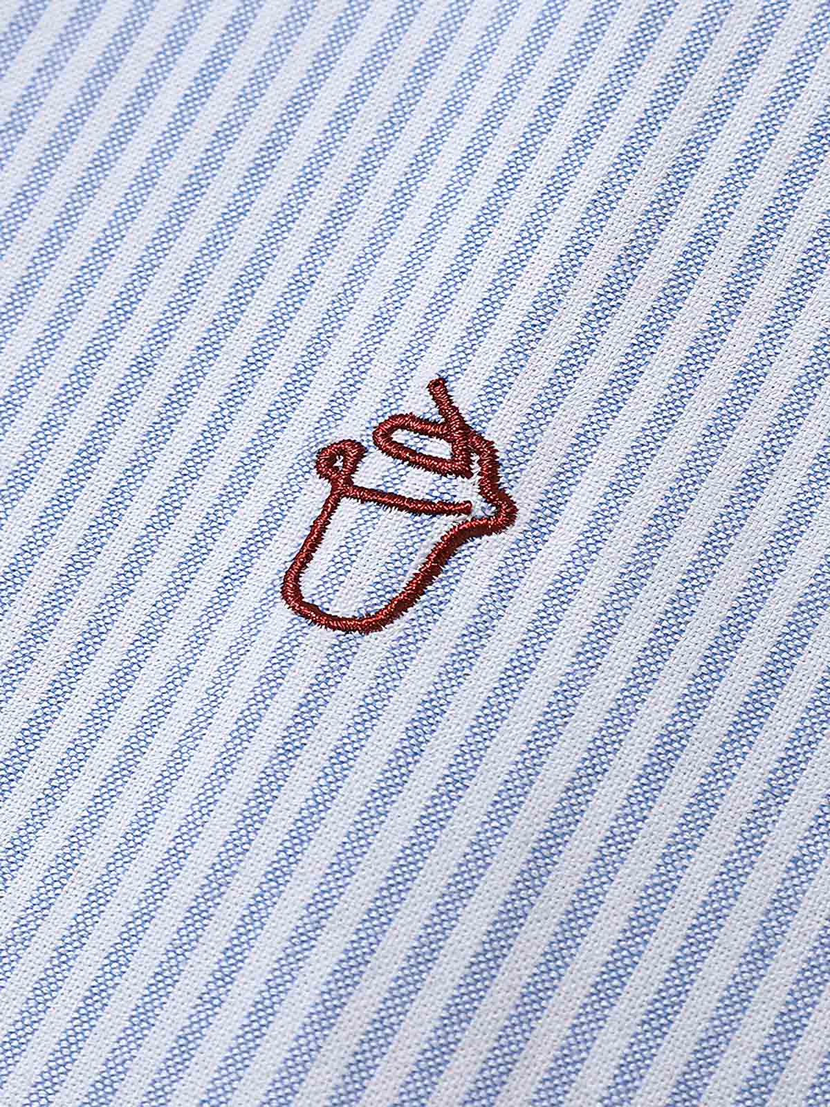 詳細画像:シンプルなストライプエンブロイダリーシャツの詳細画像