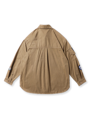 バッジ刺繍アウトドアワークシャツ