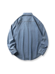 ウォッシュドデニム長袖シャツ