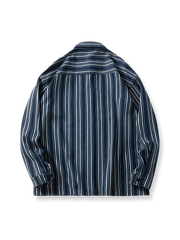 スカルバッジストライプワークシャツ