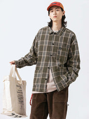 チェック柄ワークシャツ