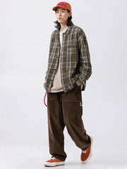 チェック柄ワークシャツ