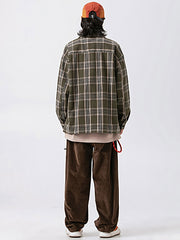 チェック柄ワークシャツ