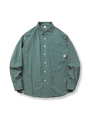 クラシックピンストライプアイスミント繊維シャツ