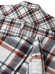 詳細画像: ビッグチェック柄とダブルチェストポケットのディテール