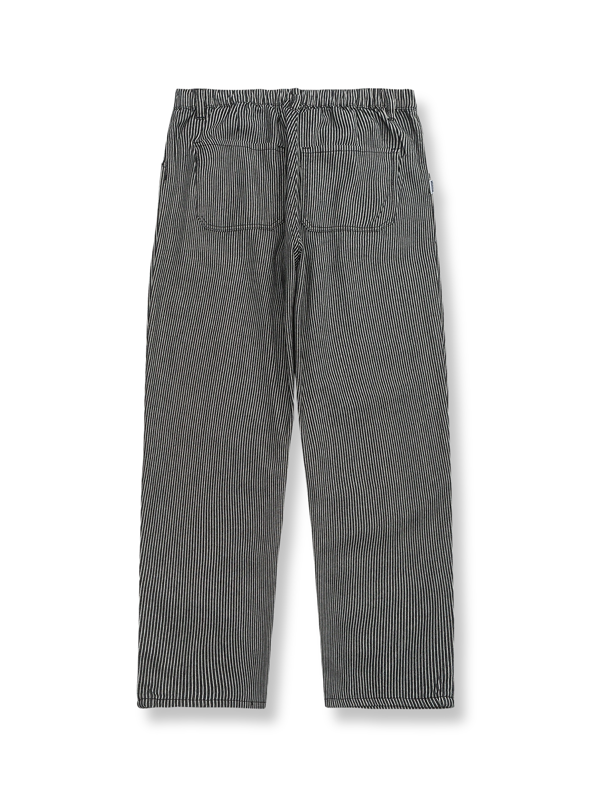 レールウェイストライプテーパードカジュアルパンツ全体像