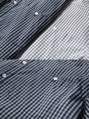 格子ラウンドヘム長袖シャツ