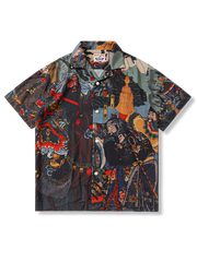 「関羽五関破図」武者絵柄 アロハシャツ