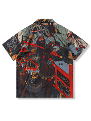 「関羽五関破図」武者絵柄 アロハシャツ