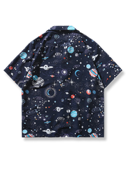 惑星・銀河系宇宙柄 アロハシャツ