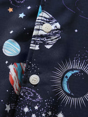 PLAME AUBEハワイアンシャツのキューバカラーと細部の処理の精巧さ、万華鏡デザインの鮮やかなディテール