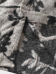 水墨画風プリント ワントーンシャツ