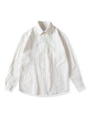 オリジナル加工 ジャガード 綿麻 長袖シャツ