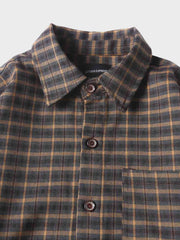 色織り チェック柄 長袖シャツ
