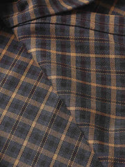 色織り チェック柄 長袖シャツ