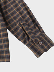 色織り チェック柄 長袖シャツ