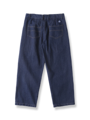 ヘリンボーン織り ワイドデニムパンツ